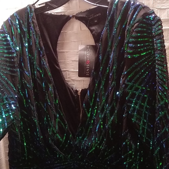 For Curvy Girls. Sequined Knit Mini NWT - Picture 3 of 14